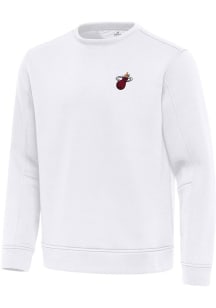 Antigua Miami Heat Mens White Alternate Relevant Long Sleeve Crew Sweatshirt