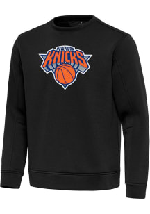 Antigua New York Knicks Mens Black Full Front Relevant Long Sleeve Crew Sweatshirt