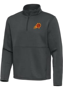 Antigua Phoenix Suns Mens Grey Twist Long Sleeve Qtr Zip Pullover