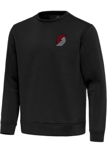 Antigua Portland Trail Blazers Mens Black Relevant Long Sleeve Crew Sweatshirt