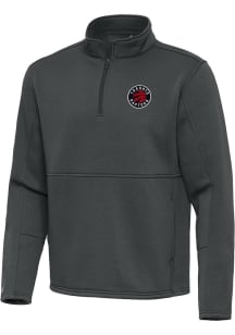 Antigua Toronto Raptors Mens Grey Twist Long Sleeve Qtr Zip Pullover