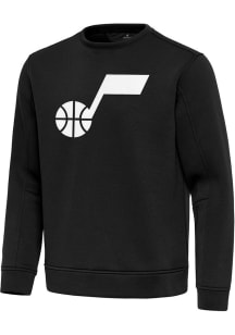 Antigua Utah Jazz Mens Black Full Front Relevant Long Sleeve Crew Sweatshirt