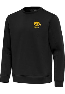 Antigua Iowa Hawkeyes Mens Black Relevant Long Sleeve Crew Sweatshirt
