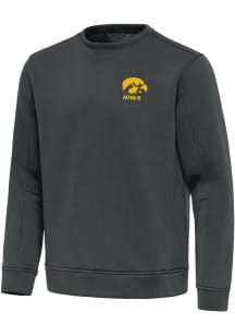 Antigua Iowa Hawkeyes Mens Grey Relevant Long Sleeve Crew Sweatshirt