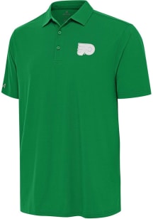 Antigua Philadelphia Flyers Mens Green St Patrick's Day Era Short Sleeve Polo