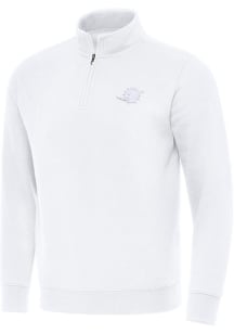 Antigua Miami Dolphins Mens White White Tonal Victory Long Sleeve Qtr Zip Pullover