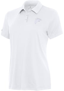 Antigua Atlanta Falcons Womens White White Tonal Reprocess Recycled Short Sleeve Polo Shirt
