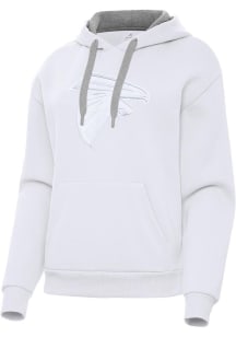Antigua Atlanta Falcons Womens White White Tonal Full Front Victory Hooded Sweatshirt