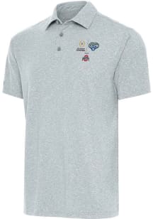 Antigua Ohio State Buckeyes Grey Football 2025 Cotton Bowl Bound Par 3 Big and Tall Polo