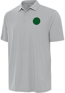 Antigua Denver Nuggets Mens Grey St Patrick's Day Tonal Era Short Sleeve Polo