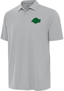 Antigua Los Angeles Lakers Mens Grey St Patrick's Day Tonal Era Short Sleeve Polo