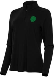 Antigua Boston Celtics Womens Black St Patrick's Day Tonal Intent Qtr Zip