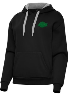 Antigua Los Angeles Lakers Womens Black St Patrick's Day Tonal Victory Hooded Sweatshirt