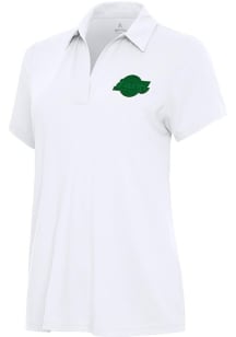 Antigua Los Angeles Lakers Womens White St Patrick's Day Tonal Era Short Sleeve Polo Shirt