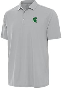 Antigua Michigan State Spartans Mens Grey St Patrick's Day Tonal Era Short Sleeve Polo