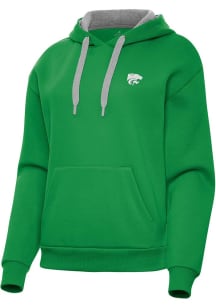 Antigua K-State Wildcats Womens Green St Patrick's Day Tonal Victory Hooded Sweatshirt