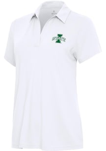 Antigua Iowa State Cyclones Womens White St Patrick's Day Tonal Era Short Sleeve Polo Shirt