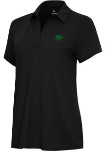 Antigua K-State Wildcats Womens Black St Patrick's Day Tonal Era Short Sleeve Polo Shirt