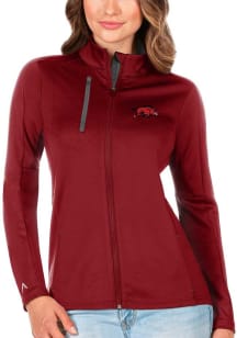 Antigua Arkansas Razorbacks Womens Red Generation Light Weight Jacket