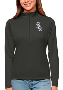 Antigua Chicago White Sox Womens Grey Tribute Qtr Zip Pullover