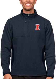 Antigua Illinois Fighting Illini Mens Navy Blue Course Pullover Jackets