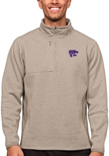 Antigua K-State Wildcats Mens Oatmeal Course Pullover Jackets