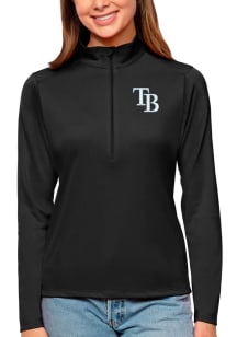 Antigua Tampa Bay Rays Womens Black Tribute Qtr Zip Pullover