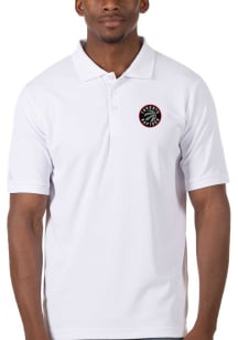 Antigua Toronto Raptors Mens White Legacy Pique Short Sleeve Polo
