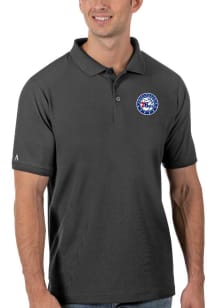 Antigua Philadelphia 76ers Mens Grey Legacy Pique Short Sleeve Polo