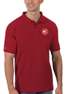Antigua Atlanta Hawks Mens Red Legacy Pique Short Sleeve Polo
