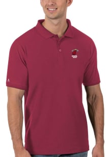 Antigua Miami Heat Mens Red Legacy Pique Short Sleeve Polo