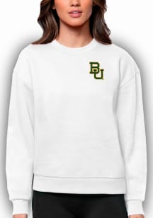 Antigua Baylor Bears Womens White Victory Crew Sweatshirt