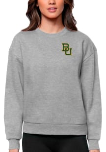 Antigua Baylor Bears Womens Grey Heather Victory Crew Sweatshirt