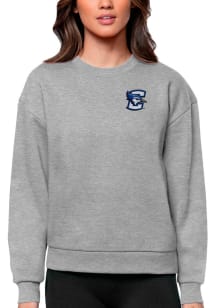 Antigua Creighton Bluejays Womens Grey Victory Crew Sweatshirt
