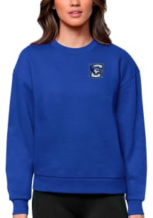 Antigua Creighton Bluejays Womens Blue Victory Crew Sweatshirt
