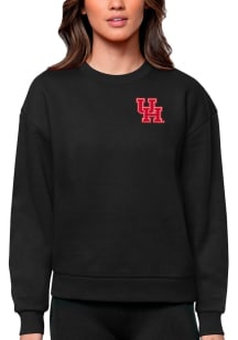 Antigua Houston Cougars Womens Black Victory Crew Sweatshirt
