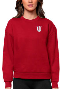 Antigua Indiana Hoosiers Womens Red Victory Crew Sweatshirt