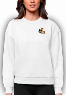 Antigua Loyola Ramblers Womens White Victory Crew Sweatshirt