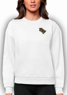 Antigua UCF Knights Womens White Victory Crew Sweatshirt