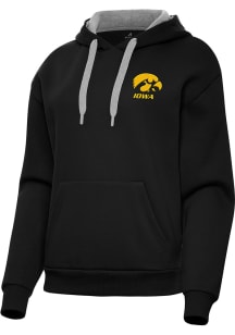 Antigua Iowa Hawkeyes Womens Black Victory Hooded Sweatshirt