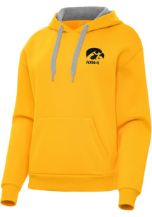 Antigua Iowa Hawkeyes Womens Gold Victory Hooded Sweatshirt