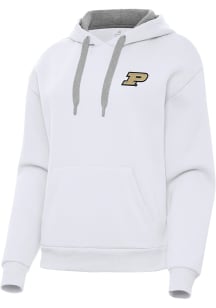 Antigua Purdue Boilermakers Womens White Victory Hooded Sweatshirt