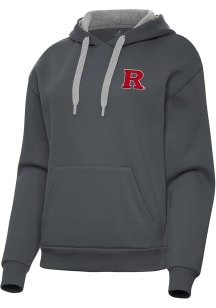Antigua Rutgers Scarlet Knights Womens Charcoal Victory Hooded Sweatshirt
