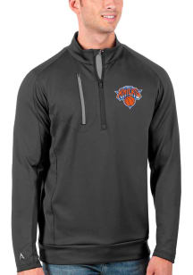 Antigua New York Knicks Mens Grey Generation Long Sleeve Qtr Zip Pullover