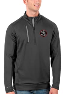 Antigua Toronto Raptors Mens Grey Generation Long Sleeve Qtr Zip Pullover