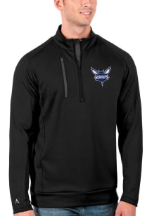 Antigua Charlotte Hornets Mens Black Generation Long Sleeve Qtr Zip Pullover