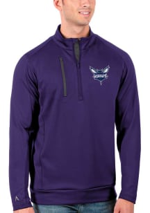 Antigua Charlotte Hornets Mens Purple Generation Long Sleeve Qtr Zip Pullover