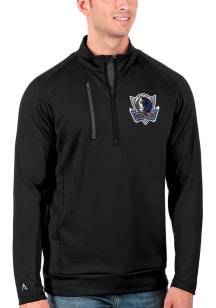 Antigua Dallas Mavericks Mens Black Generation Long Sleeve Qtr Zip Pullover