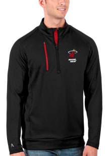 Antigua Miami Heat Mens Black Generation Long Sleeve Qtr Zip Pullover