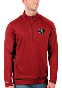 Antigua Toronto Raptors Mens Red Generation Long Sleeve Qtr Zip Pullover